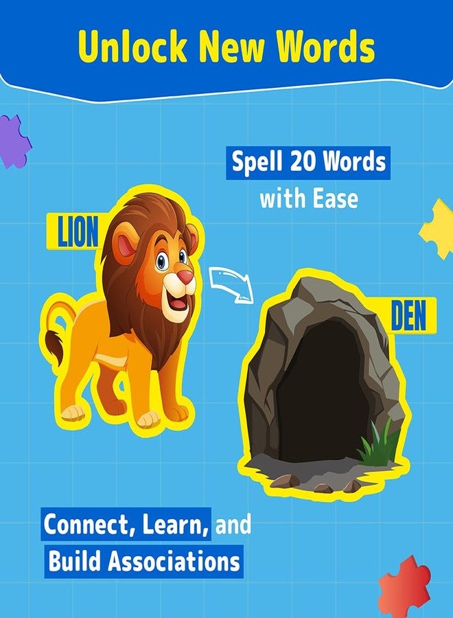Funtad Kids Puzzleup Learn Animal Homes,10-In-1 Entry Level Puzzle,45 Big Size Jigsaw Pieces,Montessori Educational Toy To Improve Memory & Unlock New Words,Gift For Boys & Girls Age 3,4 & 5 Yrs - Image 5